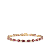 Fancy Cut Diamond and Rhodolite Garnet Tennis Bracelet