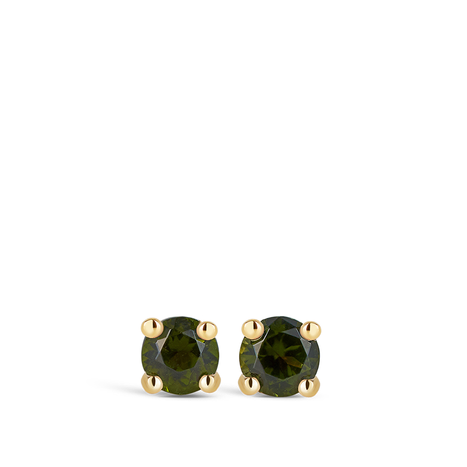 Ear Party Green Tourmaline Stud Earrings in 18ct Yellow Gold Hardy Brothers Jewellers