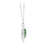 Halo Pear Cut Mint Tourmaline and Diamond Pendant made in 18ct White Gold Hardy Brothers Jewellers