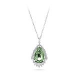 11.40 Carat Halo Mint Tourmaline and 0.70 Carat Diamond Pendant in 18ct White Gold