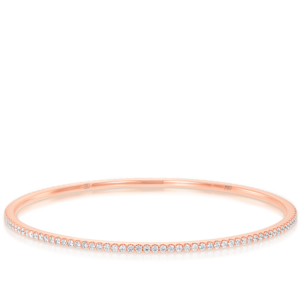 Quintessential 2.00 Carat Diamond Bangle in 18ct Rose Gold