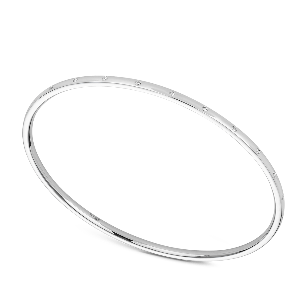 Quintessential Diamond Bangle in 18ct White Gold Hardy Brothers Jewellers