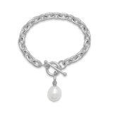 Silver Toggle Bracelet with Baroque South Sea Pearl Enhancer