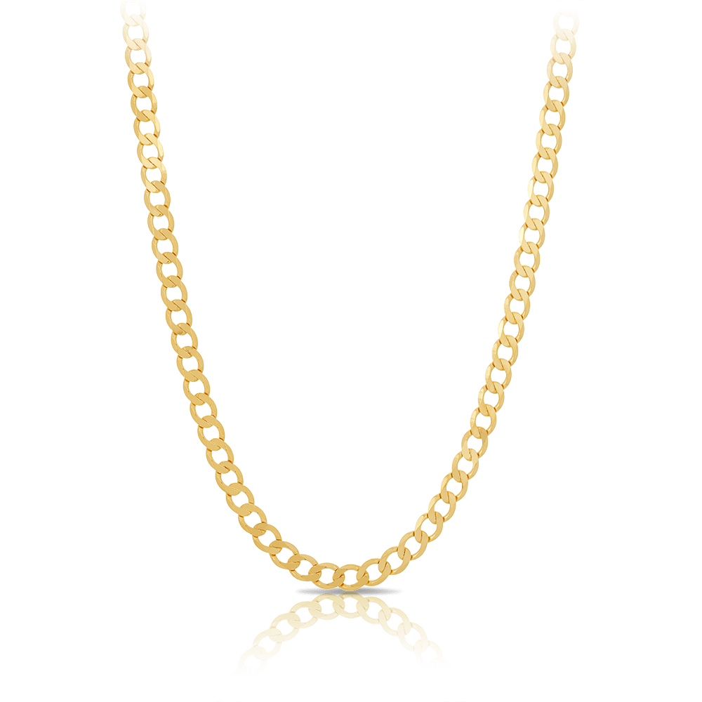Curb Link Chain Necklace in 18ct Yellow Gold