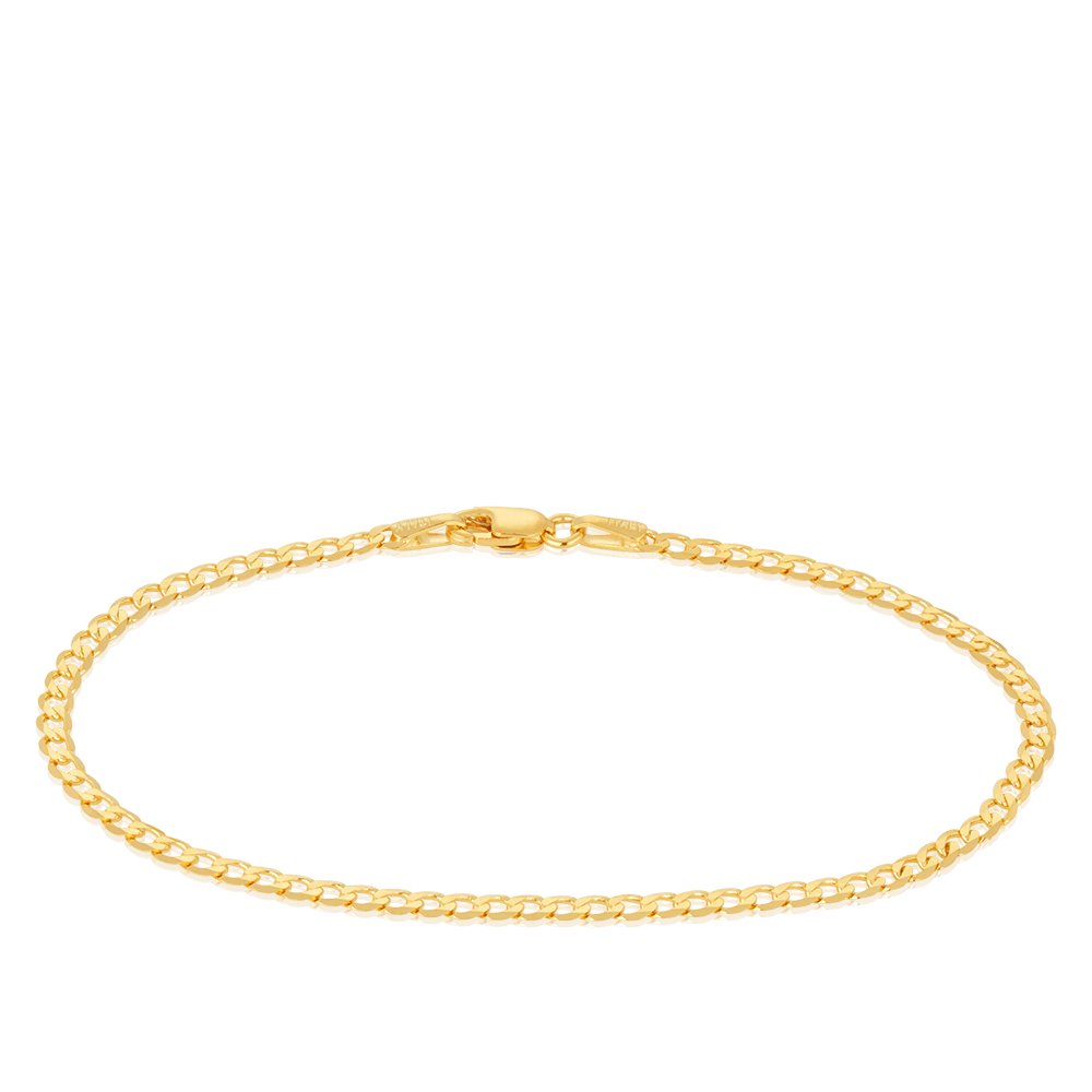 Curb Link Chain Bracelet in 18ct Yellow Gold