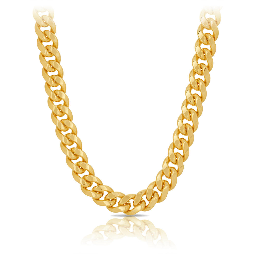 Miami Link Chain Necklace in 18ct Yellow Gold – Hardy Brothers Jewellers