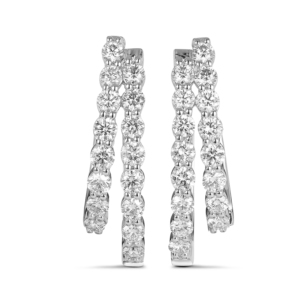 Quintessential 1.92 Carat Diamond Hoop Earrings in 18ct White Gold