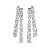 Quintessential 1.92 Carat Diamond Hoop Earrings in 18ct White Gold