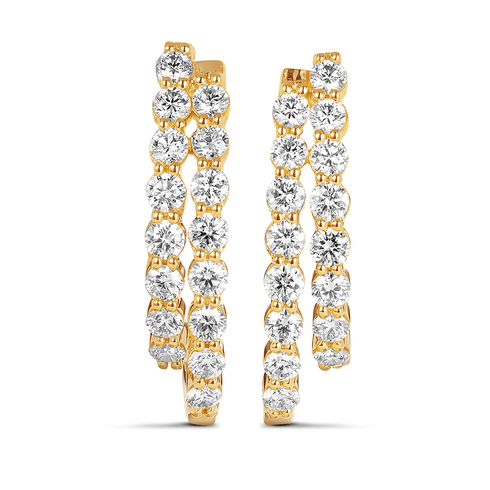 Quintessential 1.92 Carat Diamond Hoop Earrings in 18ct Yellow Gold Hardy Brothers Jewellers
