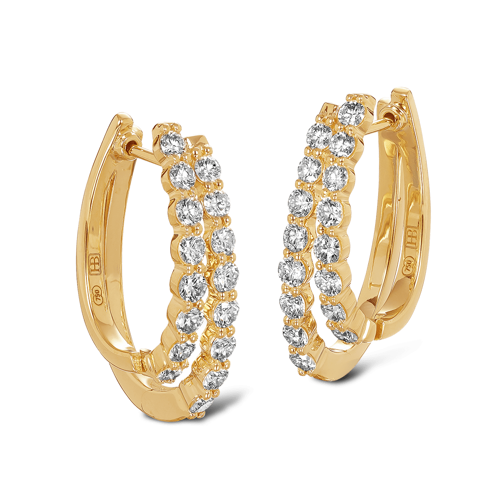 Quintessential 1.92 Carat Diamond Hoop Earrings in 18ct Yellow Gold Hardy Brothers