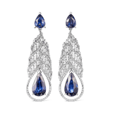 12.76ct Ceylon Sapphire and Diamond Earrings