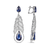 12.76ct Ceylon Sapphire and Diamond Earrings