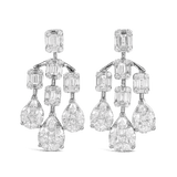2.69 Carat Chandelier Fancy Cut Diamond Drop Earrings in 18ct White Gold Hardy Brothers 