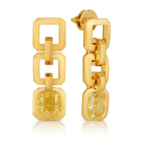 3.24 Carat Natural Fancy Yellow Diamond Earrings in 18ct Yellow Gold