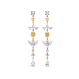 Vault® 5.40 Carat Yellow and White Diamond Drop Earrings in 18ct Yellow and White Gold