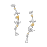 Vault® 5.40 Carat Yellow and White Diamond Drop Earrings in 18ct Yellow and White Gold