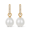 Diamond and Australian South Sea Pearl Earrings in 18ct Yellow Gold