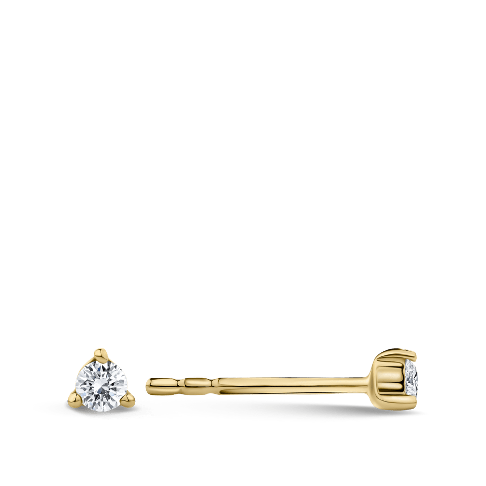 Ear Party 0.10ct 3 Claw Mini Diamond Studs in 18ct Gold