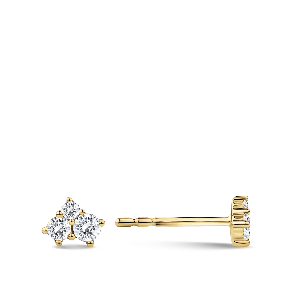 Ear Party Gold Diamond Cluster Studs in 18ct Gold