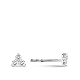 Ear Party Gold Trinity Diamond Studs in 18ct White Gold