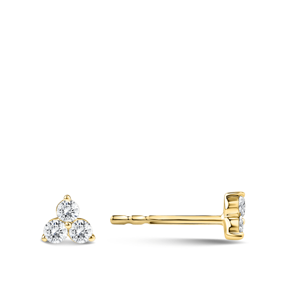 Ear Party Trinity Diamond Stud Earrings in 18ct Yellow Gold Hardy Brothers