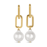 Paperclip Baroque South Sea Pearl Drop Earrings in 18ct Yellow Gold