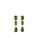 Green Tourmaline Earrings in 18ct Yellow Gold