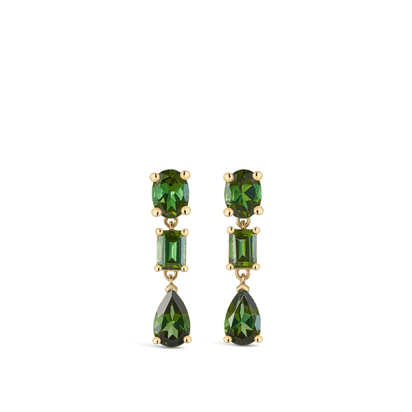 Graduated Tourmaline Earrings in 18ct Yellow Gold Hardy Brothers 