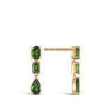 Green Tourmaline Earrings in 18ct Yellow Gold