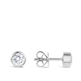 Quintessential 0.50 Carat Bezel Set Diamond Stud Earrings in 18ct White Gold