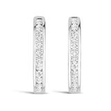 Quintessential 0.50 Carat Oval Diamond Hoop Earrings in 18ct White Gold