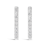 Quintessential 0.50 Carat Oval Diamond Hoop Earrings in 18ct White Gold