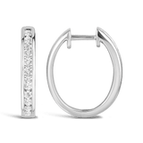 Quintessential 0.50 Carat Oval Diamond Hoop Earrings in 18ct White Gold