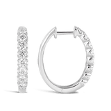 Quintessential 1.04 Carat Oval Diamond Hoop Earrings in 18ct White Gold