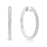 0.50 Carat Diamond Hoop Earrings in 18ct White Gold