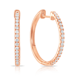 Quintessential 0.50 Carat Diamond Hoop Earrings in 18ct Rose Gold