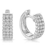 0.50 Carat Diamond Huggie Hoop Earrings in 18ct White Gold
