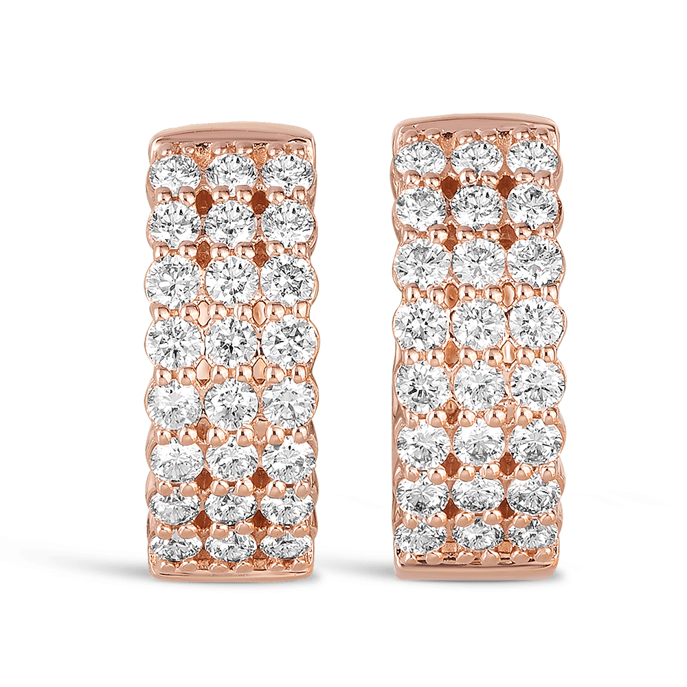 Quintessential 0.50 Carat Diamond Hoop Earrings in 18ct Rose Gold