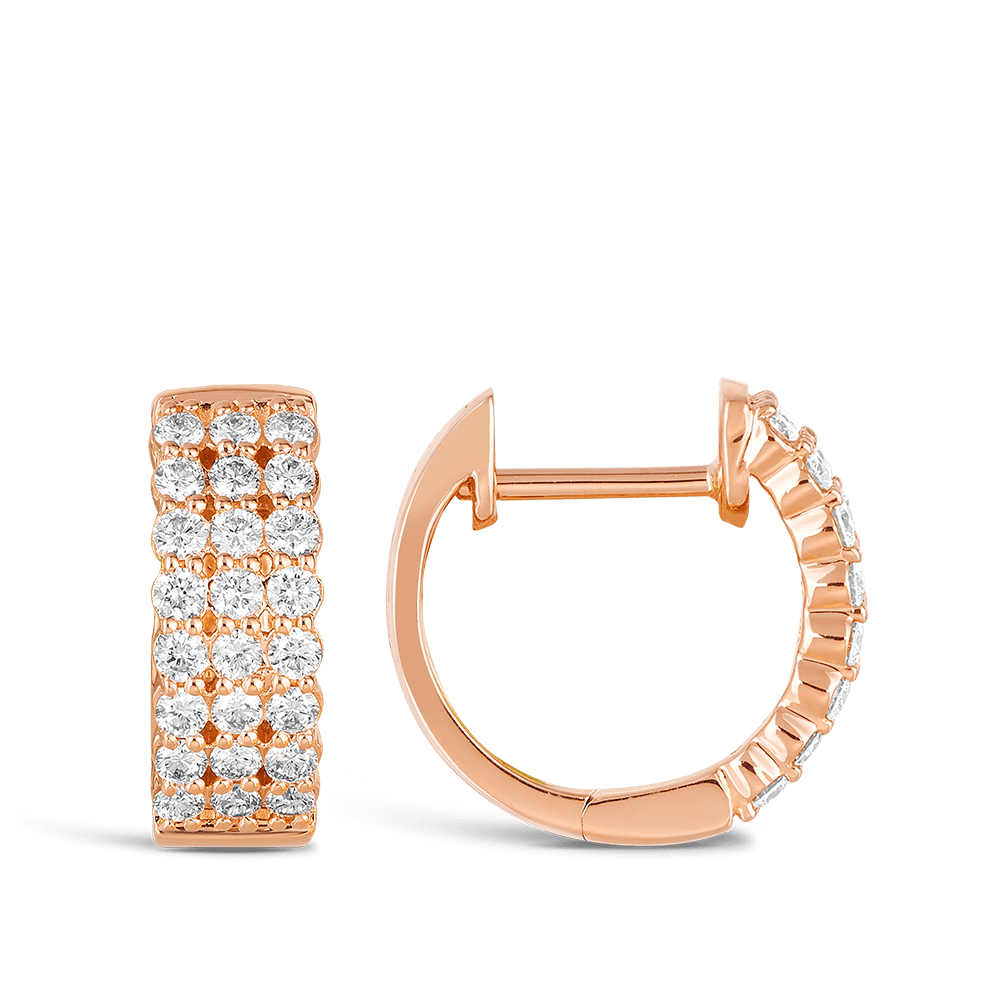 Quintessential 0.50 Carat Diamond Hoop Earrings in 18ct Rose Gold Hardy Brothers Jewellers