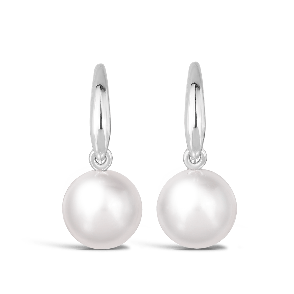 Shepherd Hook Akoya Pearl Earrings in 18ct White Gold