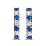 Sapphire and Diamond Earrings in 18ct White Gold
