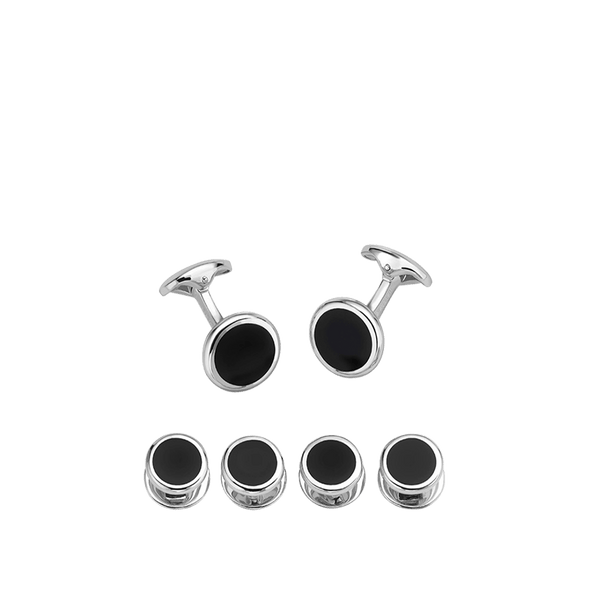Sterling Silver and Onyx Dress Set Hardy Brothers Jewellers