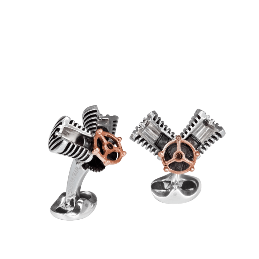 Sterling Silver Piston Cufflinks