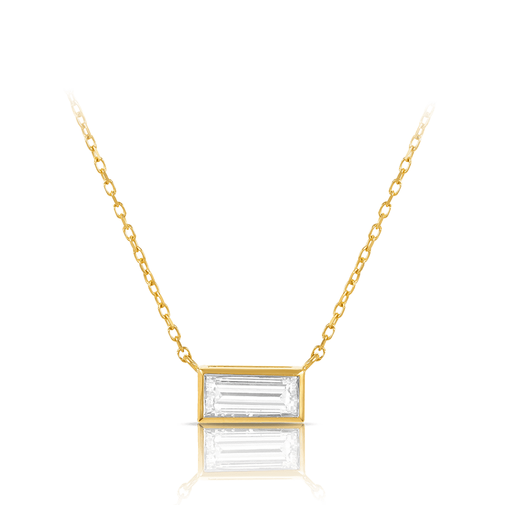 1.07 Carat Baguette Cut Diamond Necklace in 18ct Yellow Gold Hardy Brothers Jewellers