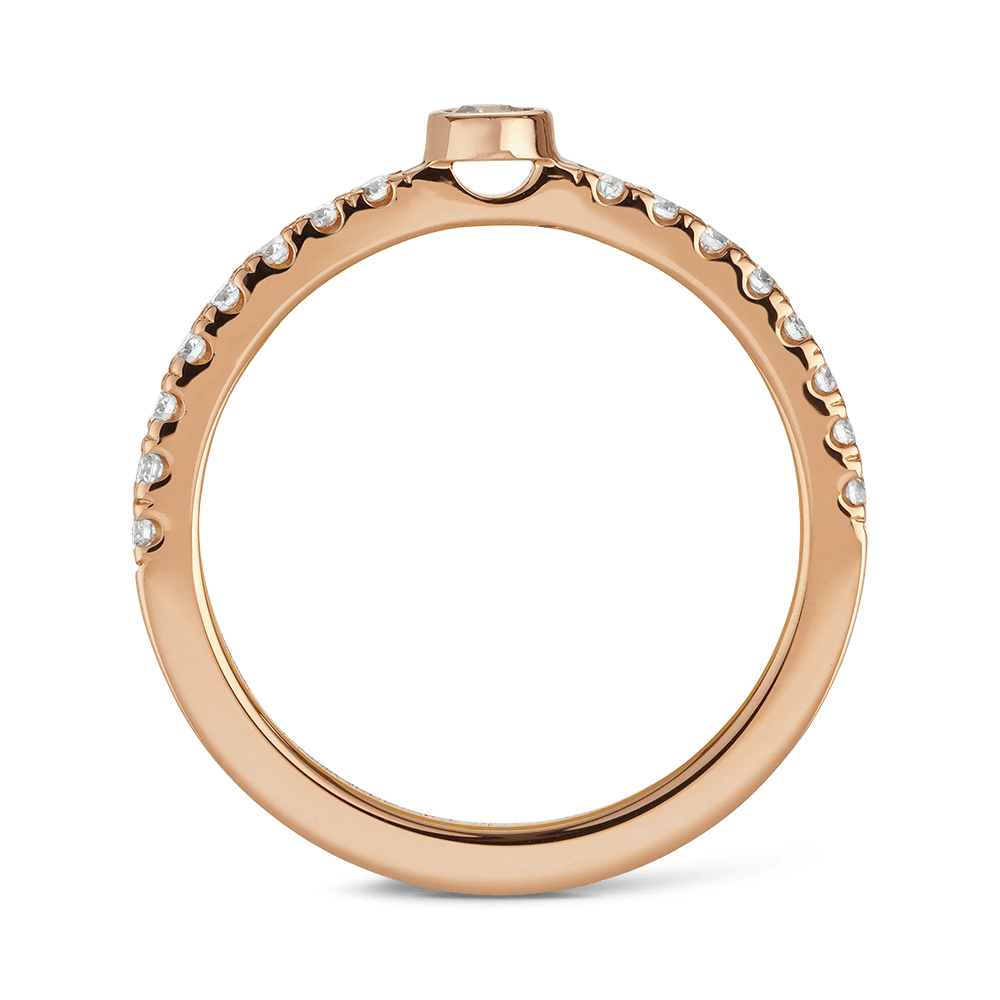 Argyle Blue Round Brilliant Diamond Ring in 18ct Rose Gold