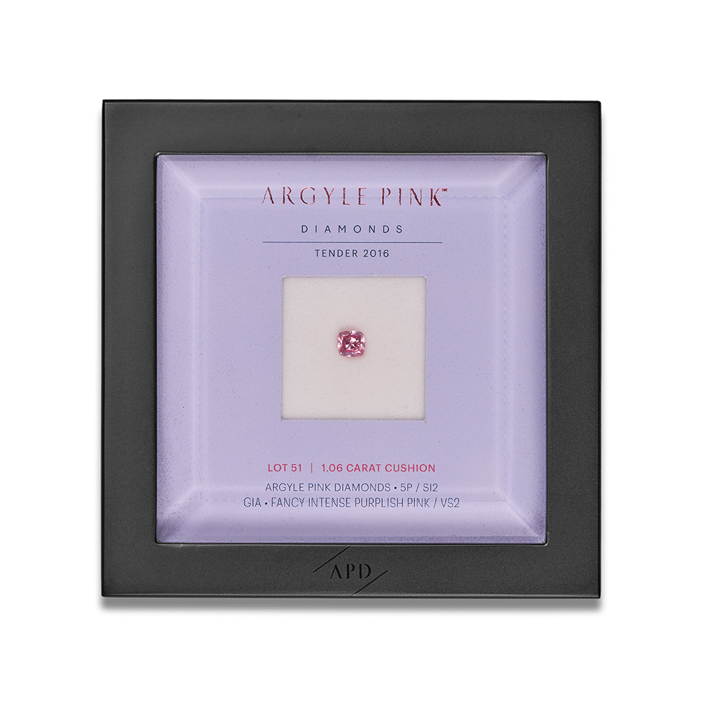 1.06 Carat Cushion Cut Argyle Pink Diamond Hardy Brothers