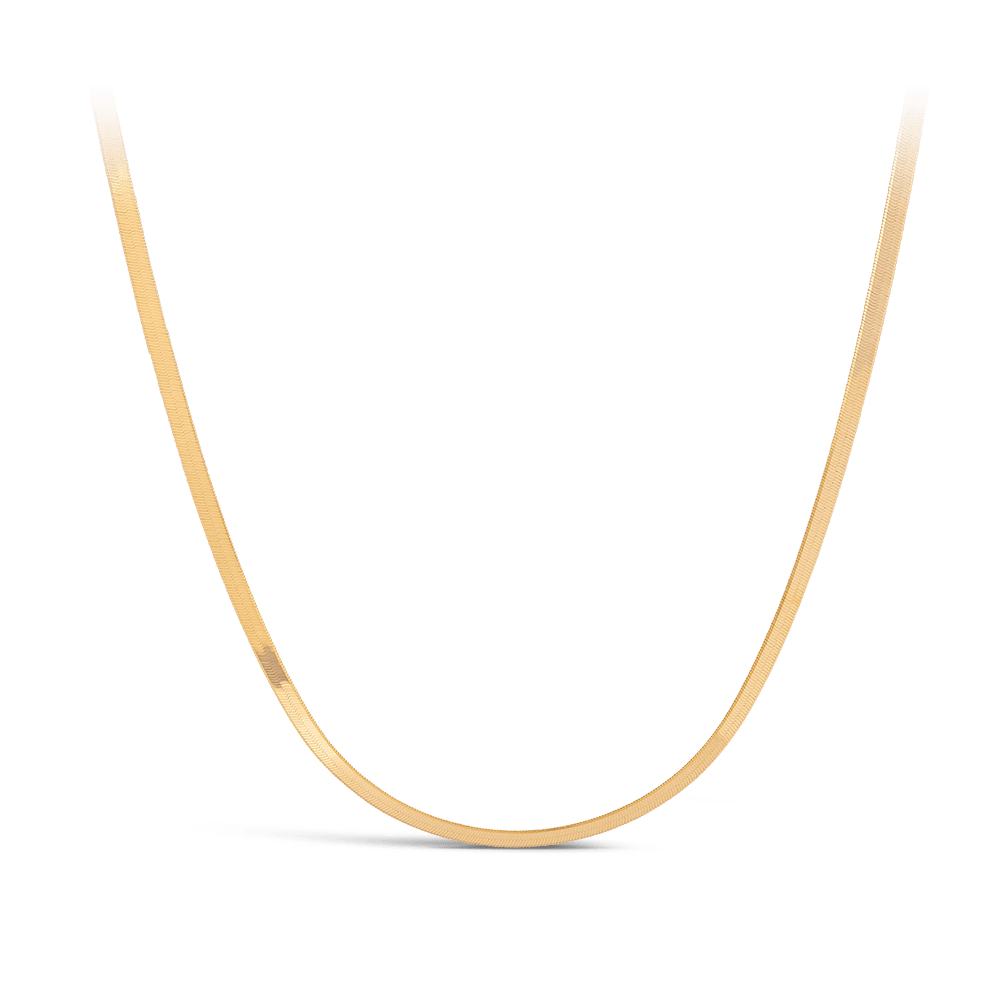 Herringbone Chain Necklace in 18ct Yellow Gold