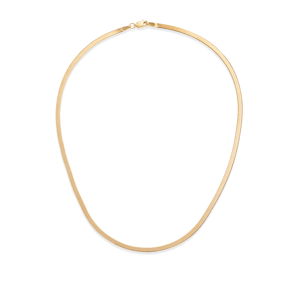 Herringbone Chain Necklace in 18ct Yellow Gold