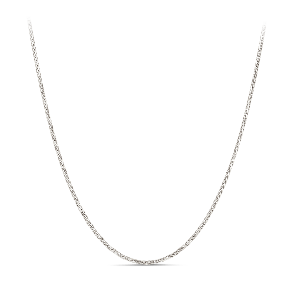 Wheat Chain Necklace in 18ct White Gold