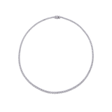 7.25 Carat Graduated Diamond Tennis Necklace in 18ct White Gold